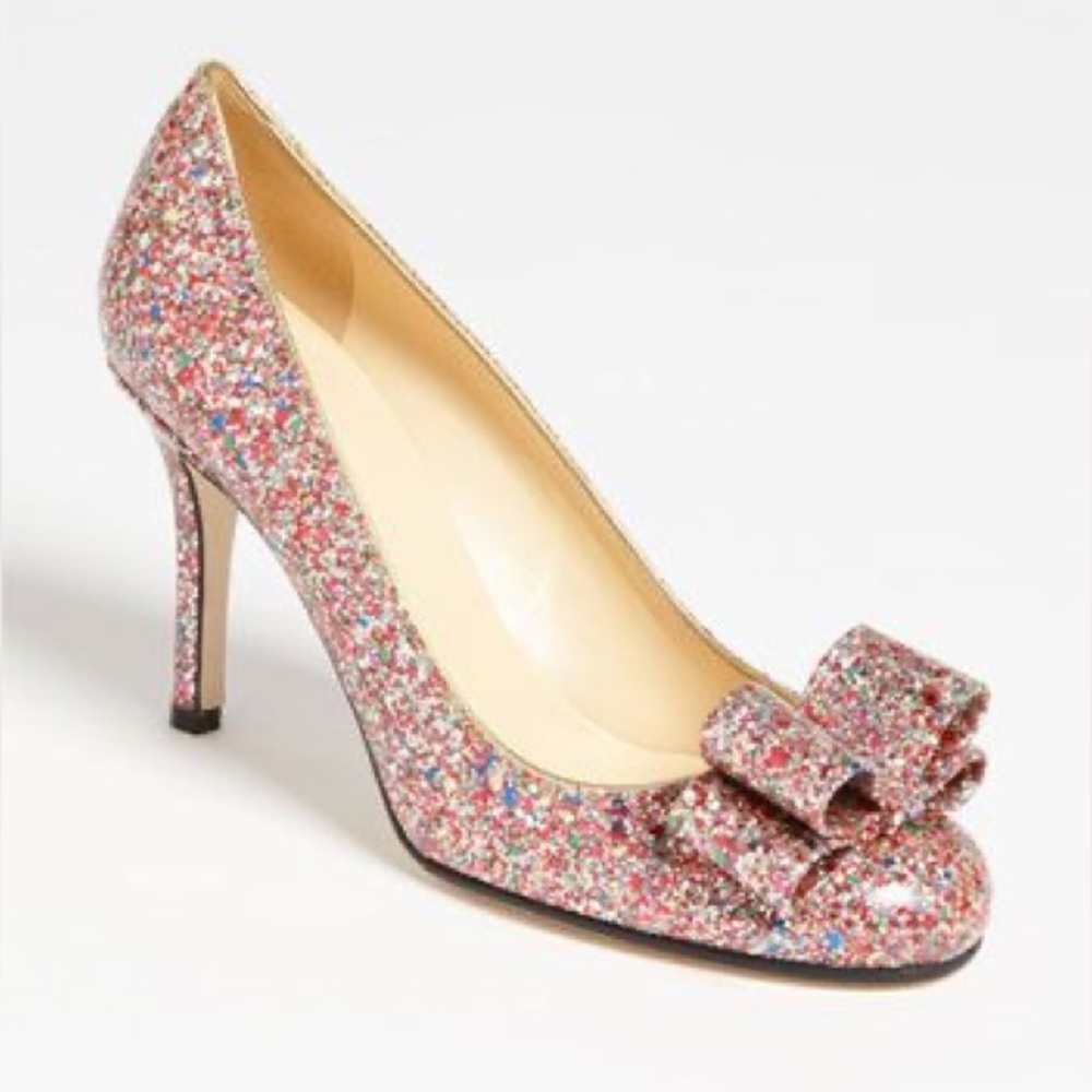 Kate Spade ‘Krysta’ Glitter Bow Pumps